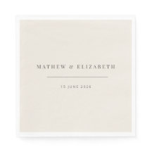 Minimalistische typografie Trouwfeest Zachte Beige