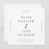 Minimalistische Typografie Trouwfoto Kaart (Voorkant / Achterkant)