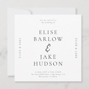 Minimalistische Typografie Trouwfoto Kaart