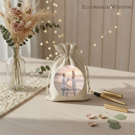 Minimalistische typografie Trouwfoto Rond Ronde Sticker