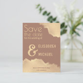 Minimalistische typografie van de gouden penseelst aankondigingskaart (Staand voorkant)