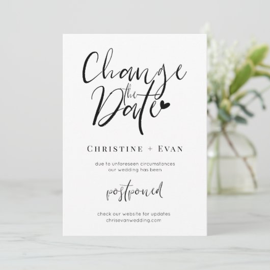 Minimalistische typografie Verander de datum van h Aankondiging (Staand voorkant)