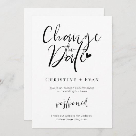 Minimalistische typografie Verander de datum van h Aankondiging (Voorkant / Achterkant)