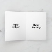 Minimalistische typografie Verjaardag Kaart (Binnen)