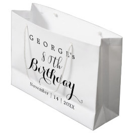 Minimalistische typografie verjaardagsfeest ontwer groot cadeauzakje