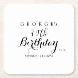 Minimalistische typografie verjaardagsfeest ontwer kartonnen onderzetters