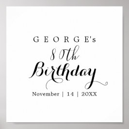 Minimalistische typografie verjaardagsfeest ontwer poster