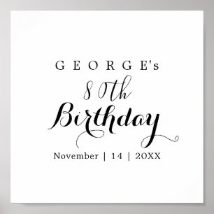 Minimalistische typografie verjaardagsfeest ontwer poster