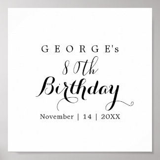 Minimalistische typografie verjaardagsfeest ontwer poster