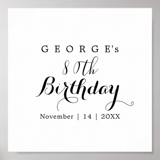 Minimalistische typografie verjaardagsfeest ontwer poster (Voorkant)
