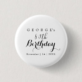 Minimalistische typografie verjaardagsfeest ontwer ronde button 3,2 cm