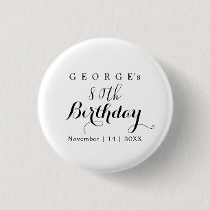 Minimalistische typografie verjaardagsfeest ontwer ronde button 3,2 cm