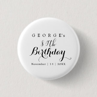 Minimalistische typografie verjaardagsfeest ontwer ronde button 3,2 cm