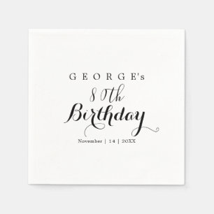 Minimalistische typografie verjaardagsfeest ontwer servet