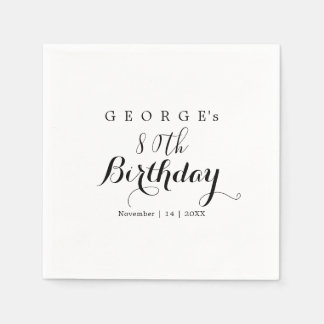 Minimalistische typografie verjaardagsfeest ontwer servet