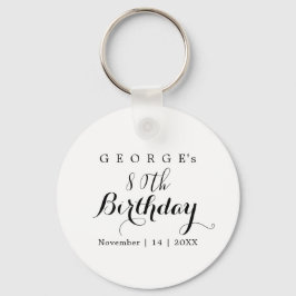 Minimalistische typografie verjaardagsfeest ontwer sleutelhanger