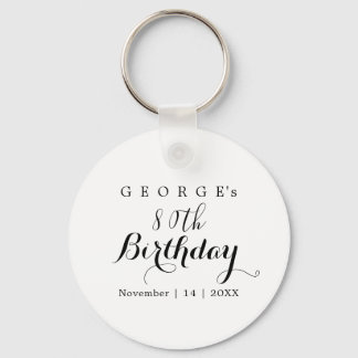 Minimalistische typografie verjaardagsfeest ontwer sleutelhanger