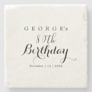 Minimalistische typografie verjaardagsfeest ontwer stenen onderzetter