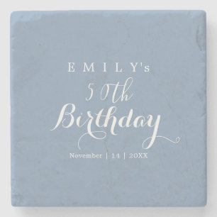Minimalistische typografie verjaardagsfeest ontwer stenen onderzetter