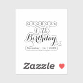 Minimalistische typografie verjaardagsfeest ontwer sticker (Vel)