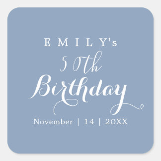 Minimalistische typografie verjaardagsfeest ontwer vierkante sticker