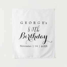 Minimalistische typografie verjaardagsfeest ontwer wandkleed