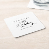 Minimalistische typografie Verjaardagsfeestontwerp Kartonnen Onderzetters (Schuin)