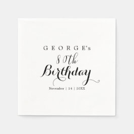 Minimalistische typografie Verjaardagsfeestontwerp Servet