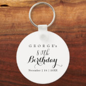 Minimalistische typografie Verjaardagsfeestontwerp Sleutelhanger (Achterkant)