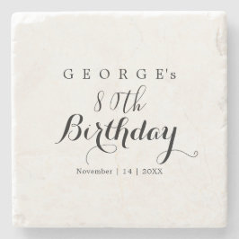 Minimalistische typografie Verjaardagsfeestontwerp Stenen Onderzetter