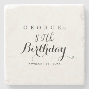 Minimalistische typografie Verjaardagsfeestontwerp Stenen Onderzetter