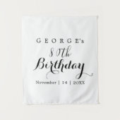 Minimalistische typografie Verjaardagsfeestontwerp Wandkleed (Voorkant)