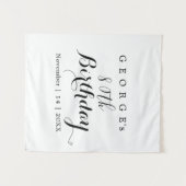 Minimalistische typografie Verjaardagsfeestontwerp Wandkleed (Voorkant (horizontaal))