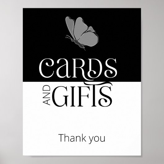 Minimalistische Typografie Vlinderkaarten en gesch Poster (Voorkant)