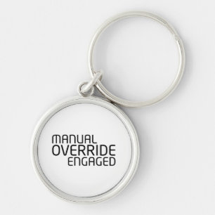 Minimalistische typografie voor handmatige overrid sleutelhanger