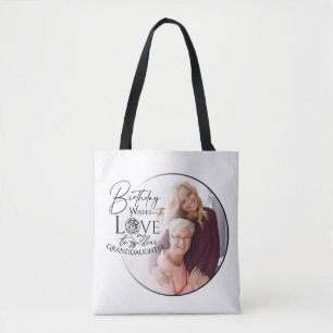 Minimalistische typografie voor kleindochter foto tote bag