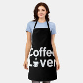 Minimalistische typografie voor koffieliefhebbers schort (Gedragen)
