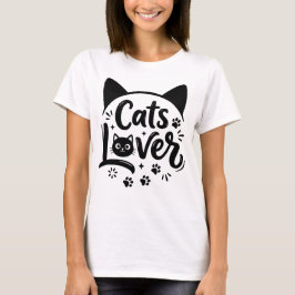 Minimalistische typografie voor moderne kattenlief t-shirt