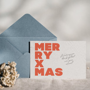 Minimalistische typografie vrolijk kerstfeest briefkaart