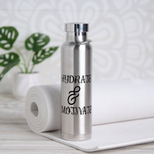 Minimalistische typografie waterfles - Hydrateer