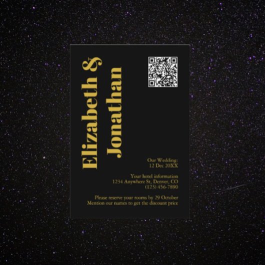 Minimalistische Typografie Wedding Accommodatie Informatiekaartje