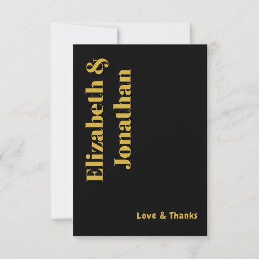 Minimalistische Typografie Wedding Bedankkaart (Voorkant)