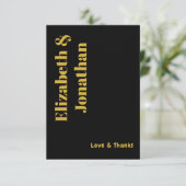 Minimalistische Typografie Wedding Bedankkaart (Staand voorkant)