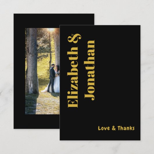 Minimalistische Typografie Wedding Bedankkaart (Voorkant / Achterkant)