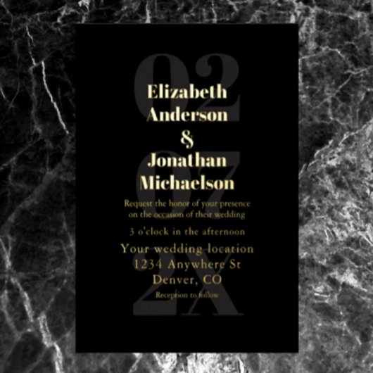 Minimalistische Typografie Wedding Folie Uitnodiging