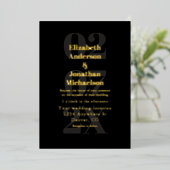 Minimalistische Typografie Wedding Folie Uitnodiging (Staand Voorkant)