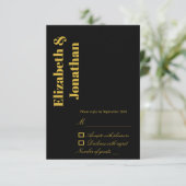 Minimalistische Typografie Wedding RSVP Kaartje (Staand voorkant)