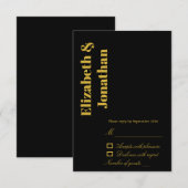 Minimalistische Typografie Wedding RSVP Kaartje (Voorkant / Achterkant)