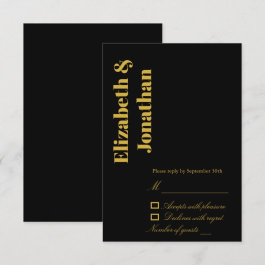Minimalistische Typografie Wedding RSVP Kaartje (Voorkant / Achterkant)