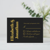 Minimalistische Typografie Wedding RSVP Kaartje (Staand voorkant)